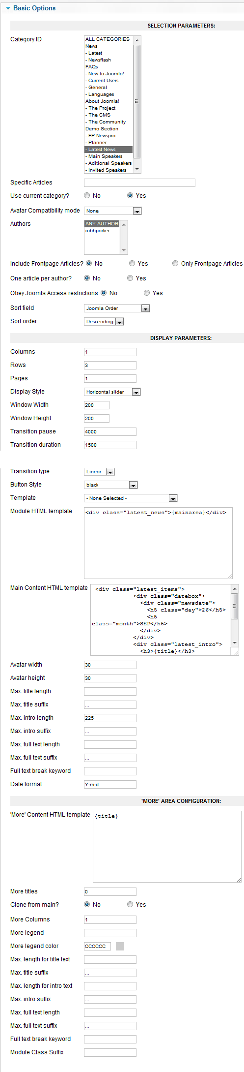 inset module settings for Aventa Joomla Template by JoomlaXTC